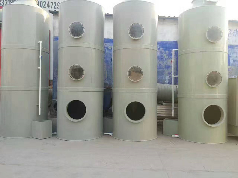 吉林塑膠廠廢氣噴淋設(shè)備安裝完工